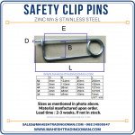 Safety clip pins, MTC pins