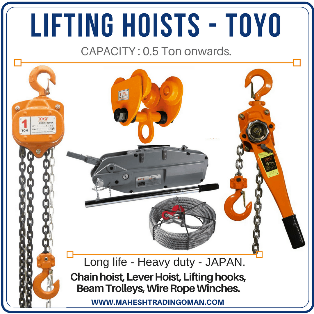 Wire rope oman, Chain block, Trolley oman, Lifting equipment.