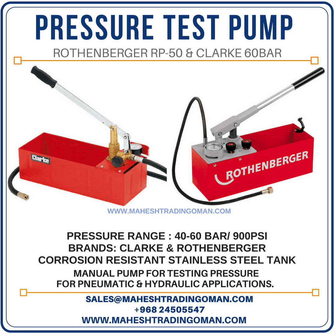 Pressure testing pump, Oman