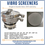 Vibro screen, sifters, vibratory separators