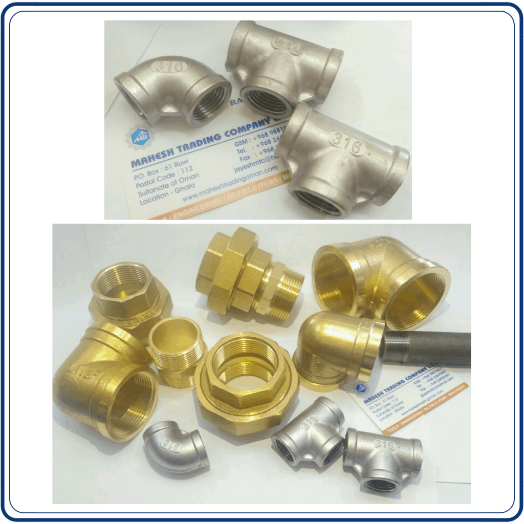 Stainless steel pipe fittings & Brass connectors.